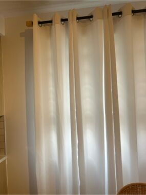 Grommet curtains white - 42 x 72 like new